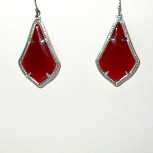 Kendra Scott Alex Silver Drop Earrings in Maroon Jade
